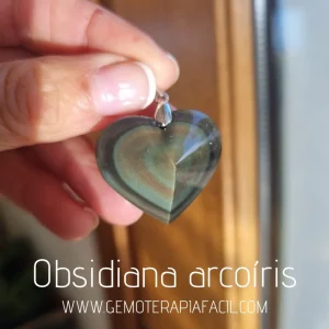 Obsidiana arco-iris colgante corazón (Modelo1)
